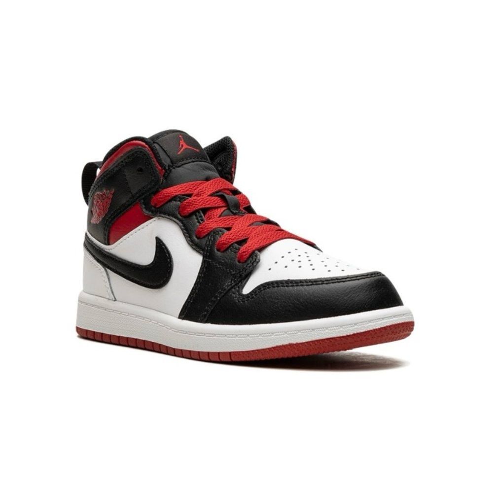 Nike Air Jordan 1 Mid Gym Red Leather Sneakers Kids Trainers Size 2.5Y